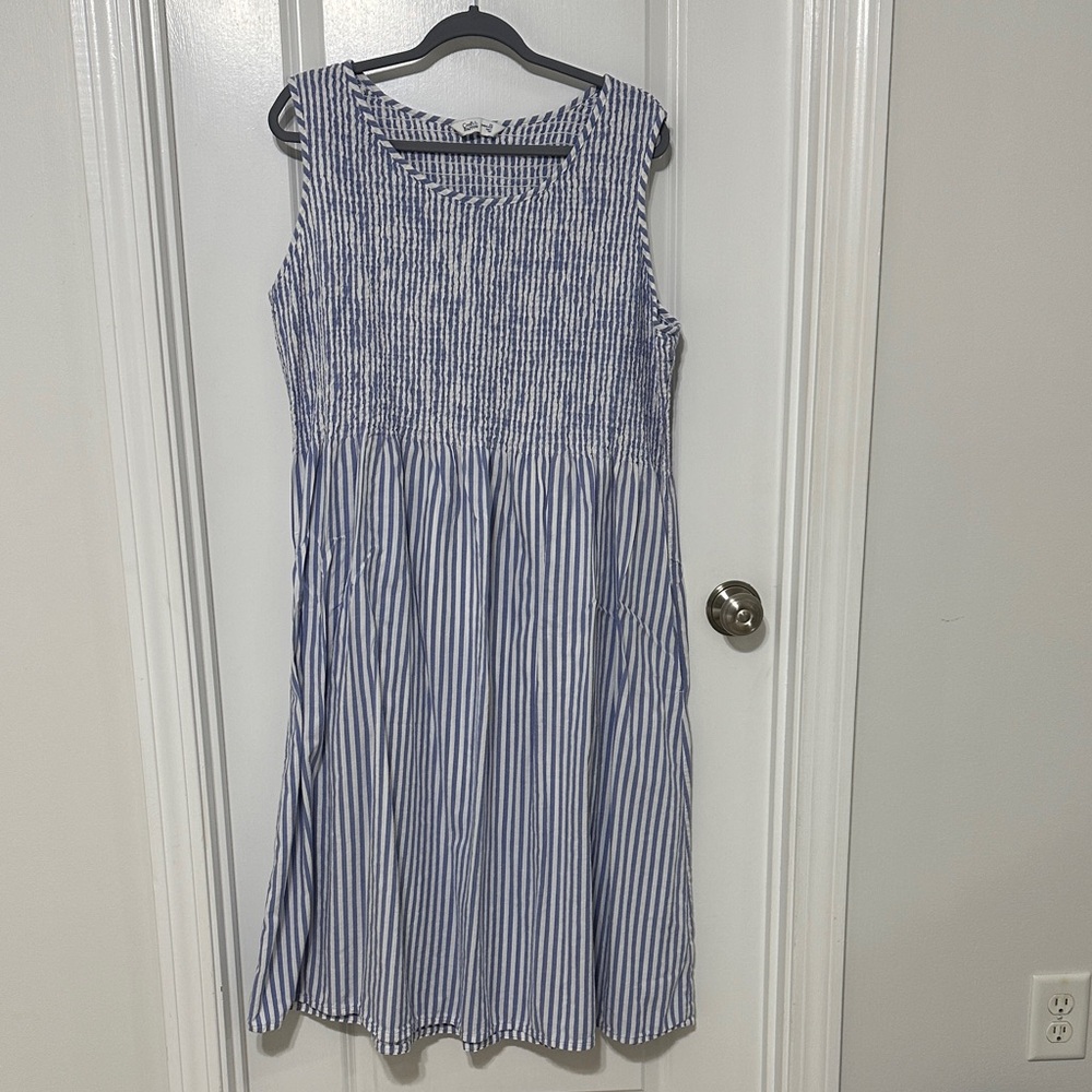 Croft & Barrow Blue and White Striped Dress